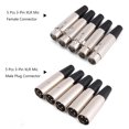 thumbnail image 2 of Durablle Black+ Silver XLR Connector, XLR Male Connector,  XLR Female Connector, For 6mm OD Microphone Cable, 2 of 8