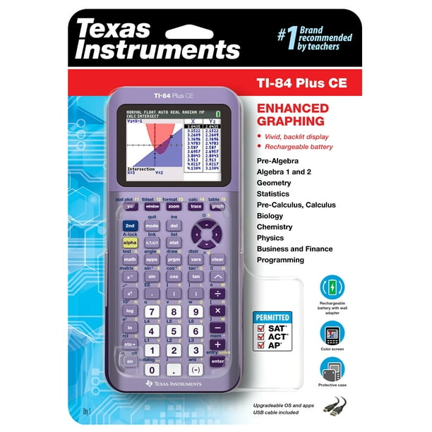 Texas Instruments TI-84 Plus CE Calculator, Infinitely Iris, 7.5 Walmart.com