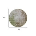 thumbnail image 3 of HomeRoots 605514 8 ft. Brown & Green Round Abstract Washable Indoor & Outdoor Area Rug, 3 of 5