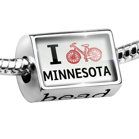 Minnesota State Charm - Bead I Love Cycling State Minnesota Charm Fits All European Bracelets