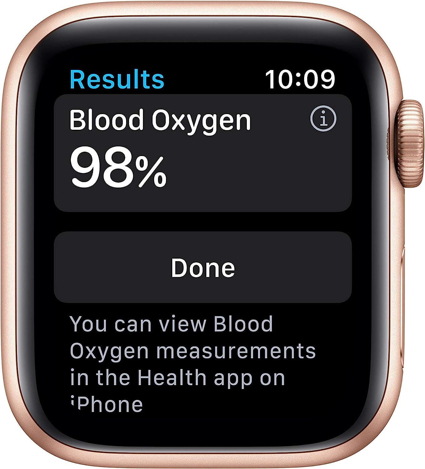 Restored Apple Watch Series 6 (GPS, 40 mm) Gold Aluminum Case with Pink Sport Band Bundle 5 Bonus Bands, Charging Stand, Screen Protector, & 2 amp charger (Refurbished)