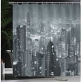 thumbnail image 4 of Ambesonne City Shower Curtain, Aerial Night Landscape, 69"Wx84"L, Grey, 4 of 5