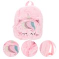 thumbnail image 4 of Miangastore Adorable Backpack Unicorn Style Plush School Bag Pink 1Set, 4 of 8