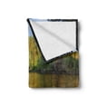 thumbnail image 2 of Minnesota Soft Flannel Fleece Throw Blanket, Red Canoe Sitting on the Rocks at the Lake in Minnesota Autumn Nature Scenery, Cozy Plush for Indoor and Outdoor Use, 50" x 60", Multicolor, by Ambesonne, 2 of 6