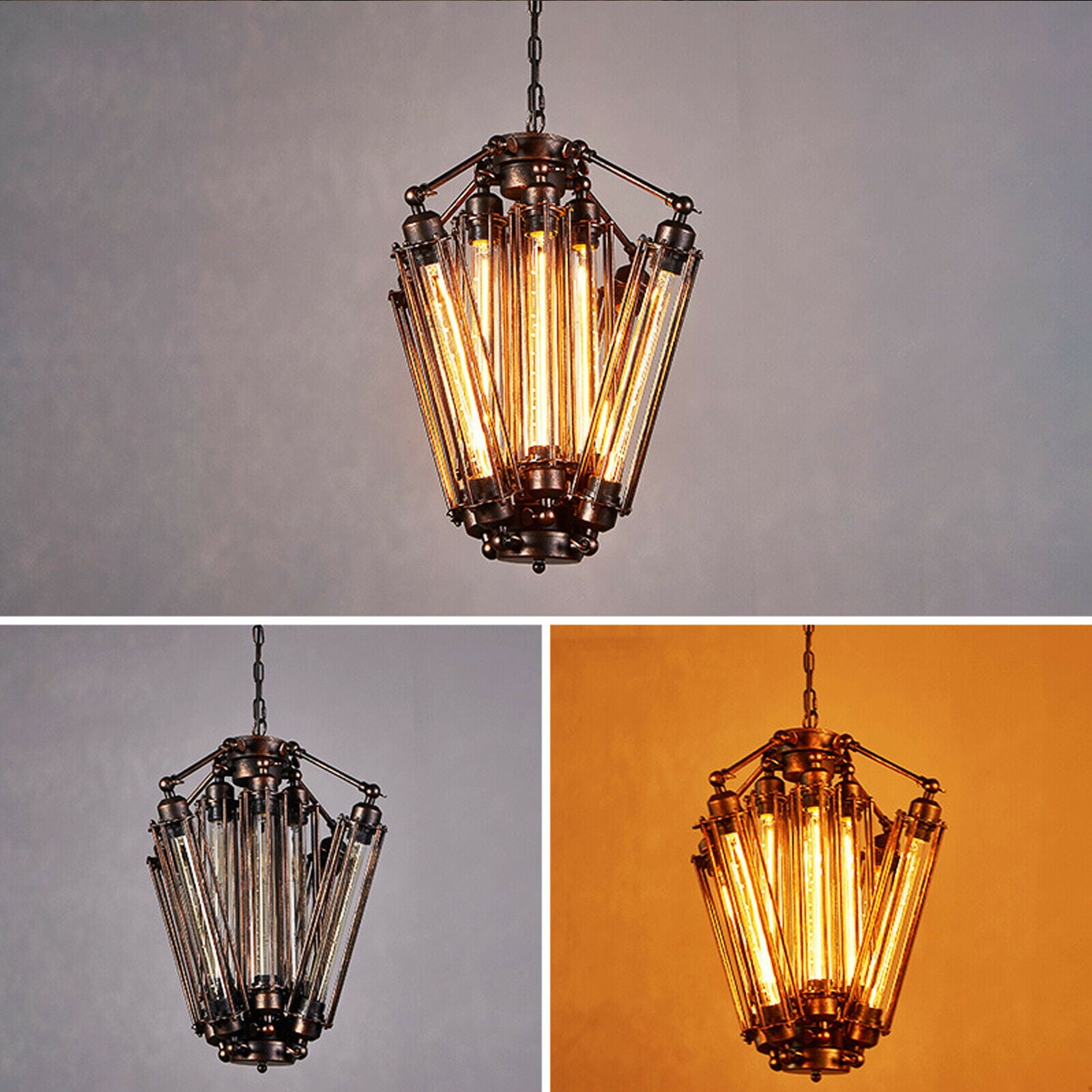 8-light Retro Chandelier Industrial Ceiling Light Dining