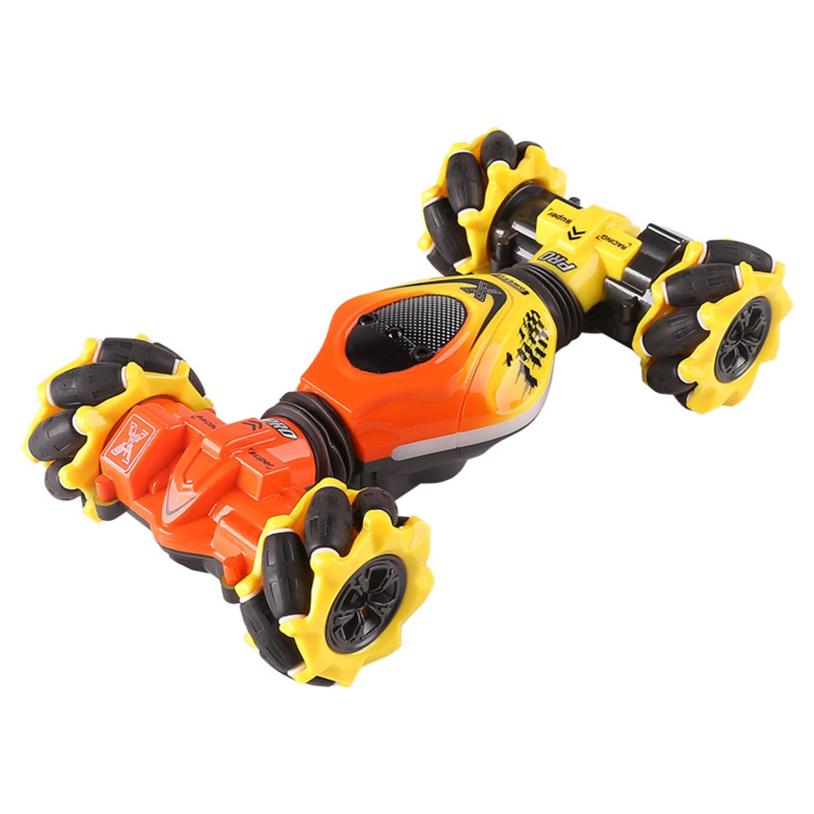 ​Mini Gesture Control RC Stunt Car - Double-Sided Driving, USB Rechargeable - Yellow Transformer Toy for Age 6+​​ Yellow