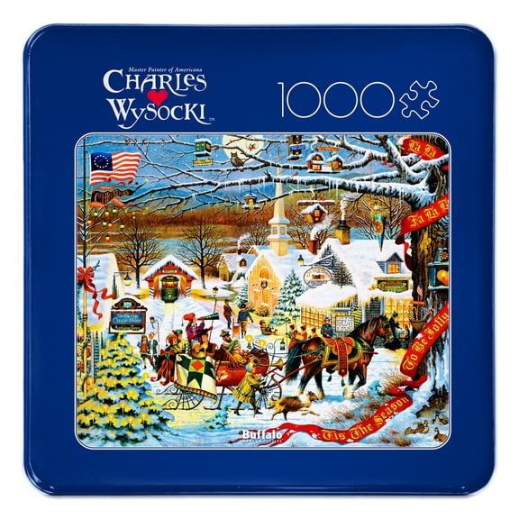 Buffalo Games Small Town Christmas 1000-Piece Interlocking Jigsaw Puzzles for Adults Ages 14 