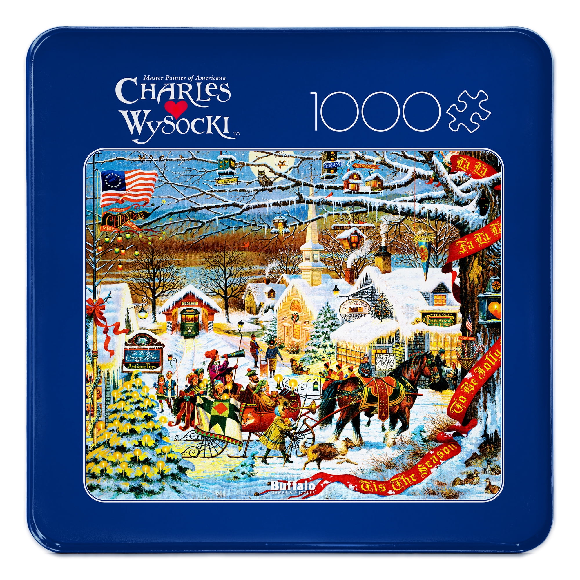 Buffalo Games Small Town Christmas 1000-Piece Interlocking Jigsaw Puzzles for Adults Ages 14+