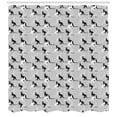 thumbnail image 3 of Ambesonne Kangaroo Shower Curtain, Seashell Built in Animals, 69"Wx84"L, Pale Grey Black, 3 of 3