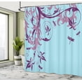 thumbnail image 4 of Ambesonne Dragonfly Shower Curtain, Swirled Floral Branches, 69"Wx75"L, Pale Azure, 4 of 4