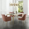thumbnail image 2 of Marten Blush/Gold Velvet Dining Chairs, Pack of 2, Gold Finish Handle and Legs, with Arms, 2 of 9