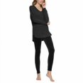 thumbnail image 3 of Felina Women's Ultra Luxe Velour 2-Piece Pajama Set, Black Medium - NEW, 3 of 3