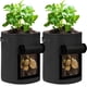thumbnail image 1 of Paquete de 2 bolsas de cultivo de patatas de 7 galones, bolsas de cultivo de patatas con asas y solapa de acceso, bolsas de cultivo de plantas no tejidas gruesas para patatas, 1 of 5