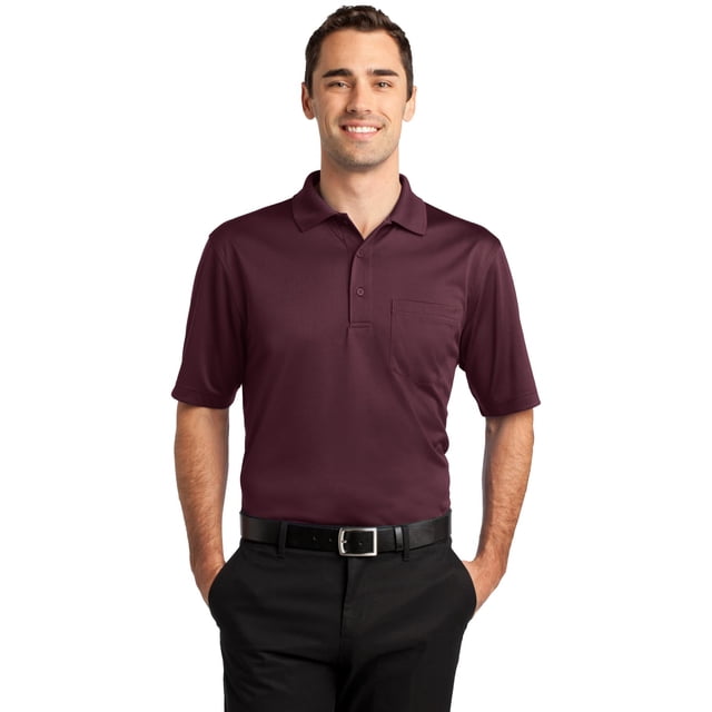 Polo CornerStone® Select con bolsillo a prueba de enganches. CS412P Granate XS Piedra angular CS412P