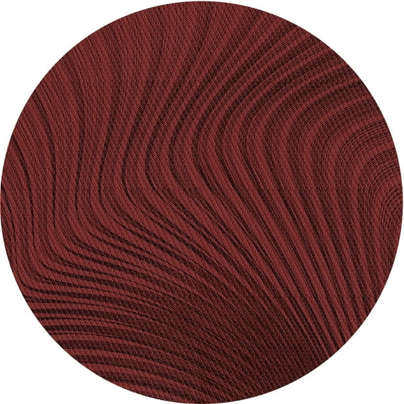 Ahgly Company Machine Washable Indoor Round Transitional Red Area Rugs, 8' Round