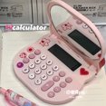 thumbnail image 2 of Calculadora espejo portátil con diseño de gatito - Estilo kawaii para niñas, práctica y compacta para maquillaje y cálculos, 2 of 5