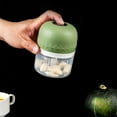 thumbnail image 5 of Mini Wireless Food Chopper - Portable USB Garlic Vegetable Processor, 250ML Capacity, 3 Blades for Dicing, Chopping, Mashing, Ideal for Small Kitchens, Travel, Camping, Green or White, 5 of 8