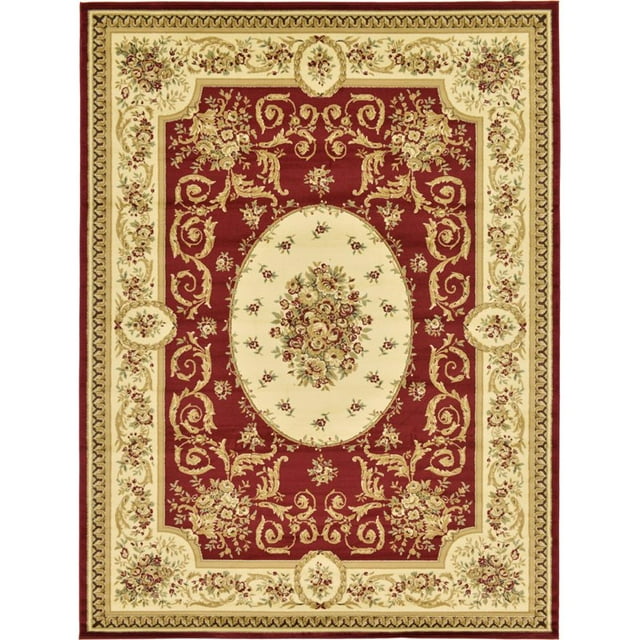 Unique Loom Versailles Medallion Motif Rug 9' x 12' Rectangle Burgundy/Ivory