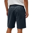 thumbnail image 4 of Havenx Mens Corduroy Shorts Elastic Waist Button Shorts with Pockets Leather Label Stretch Short Pant Summer Beach Breathable Lightweight Clothes,Navy M, 4 of 5