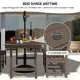 thumbnail image 5 of KINGYES 6 Piece Patio Dining Set, HDPE Outdoor Table and Chairs with Bench, Dark Brown, 5 of 12