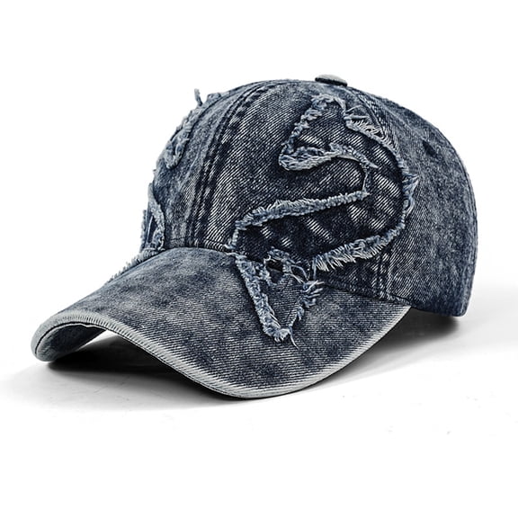 Iaqnaocc Distressed Washed Dad Hat Vintage Cotton Adjustable Baseball Cap Unisex Low Profile Design Breathable Comfortable Cap Blue