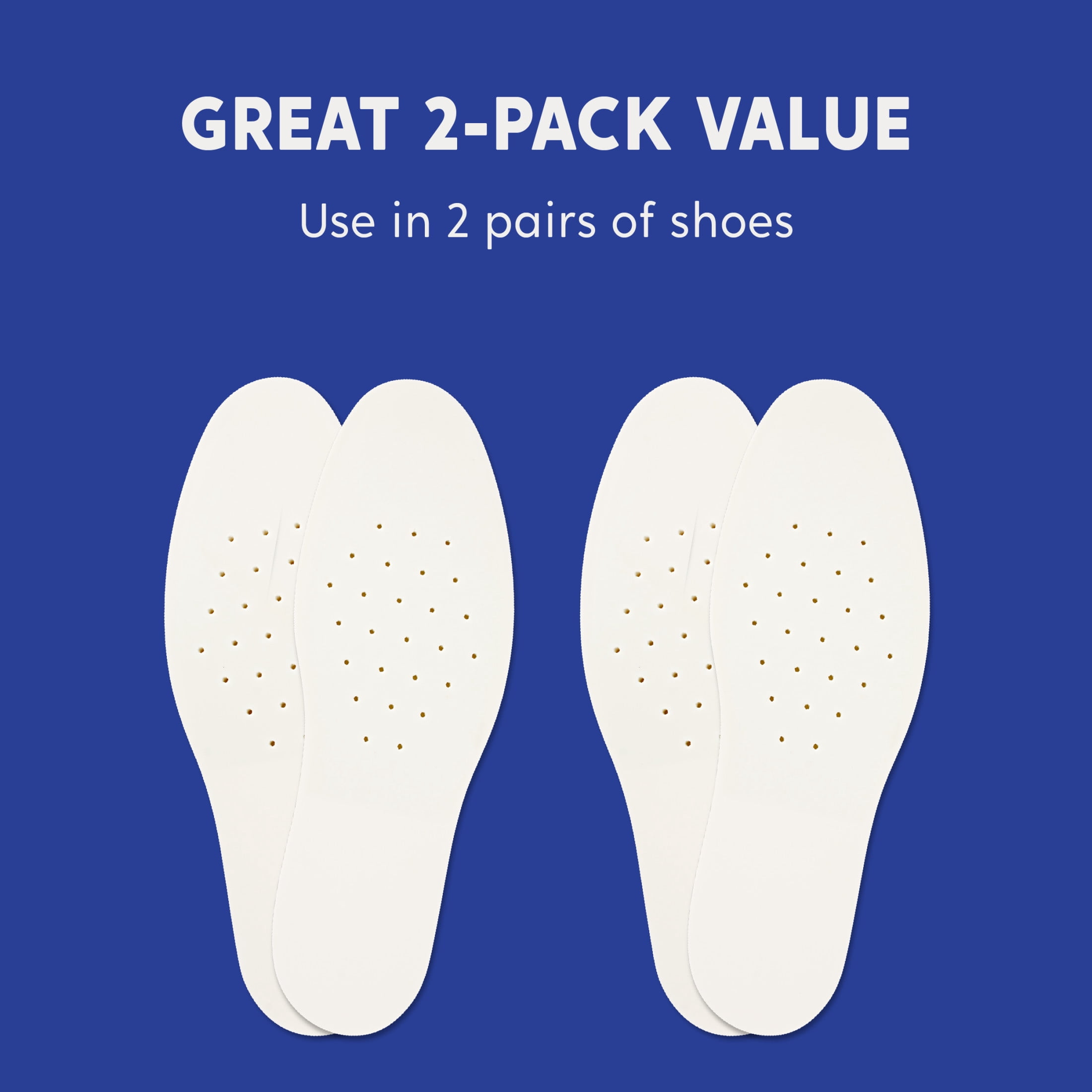 Sof Comfort Double Thick Foam Insole 2-Pack, Unisex One Size   Most