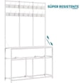 thumbnail image 4 of MYXSRI Armario, estantería, cómoda, tocador con almacenaje, mueble de almacenaje con 8 cajones de tela y percheros Capa(Blanco), 4 of 7
