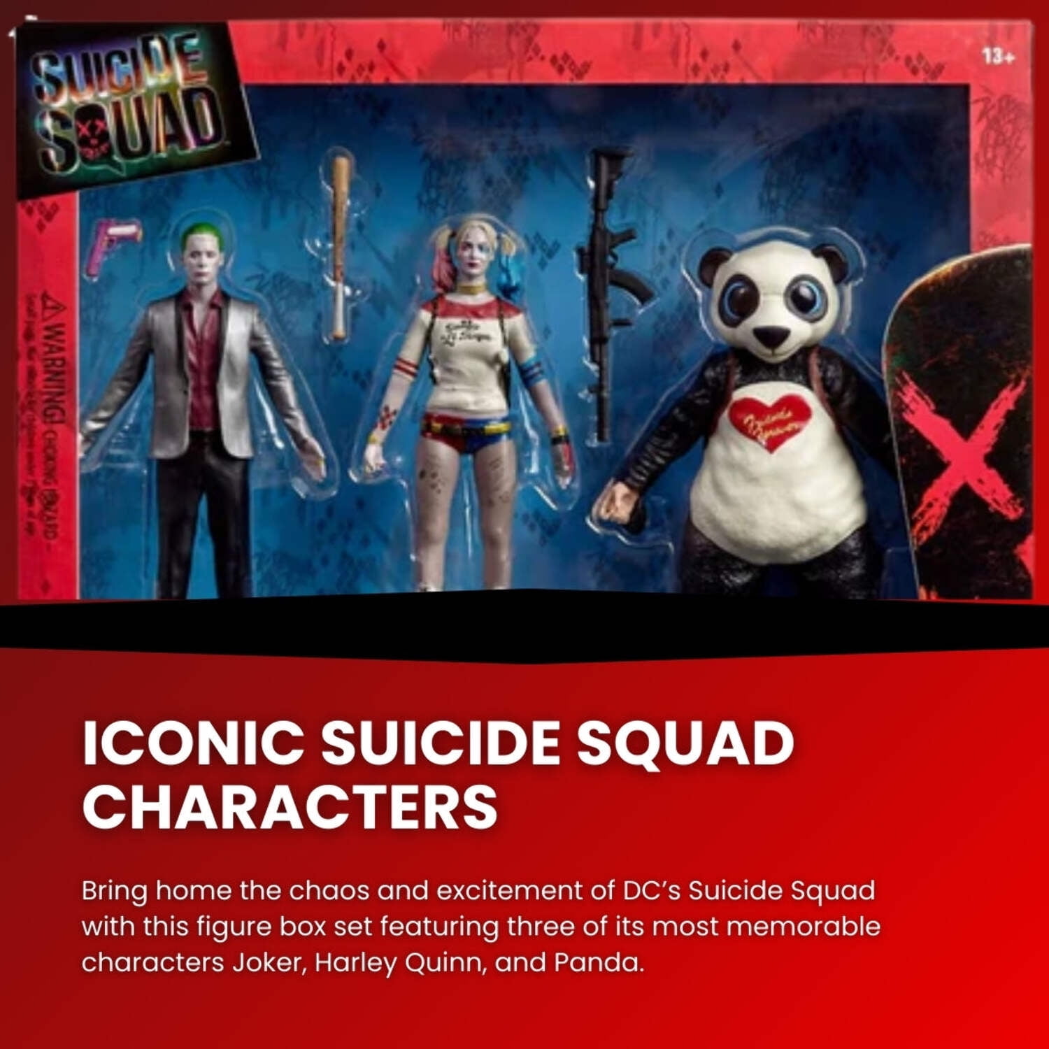 Suicide Squad Box Set (Joker, Harley Quinn, Panda) - Walmart.com