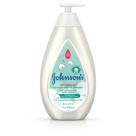 Johnson's CottonTouch Newborn Baby Wash & Shampoo, 27.1 fl. (Best Baby Wash Shampoo)