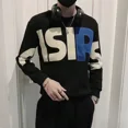 thumbnail image 5 of Sudadera con capucha y letras para hombre, ropa masculina, estilo rock negro, sin capucha, estilo coreano, ofertas elegantes, Overfit, 5 of 5