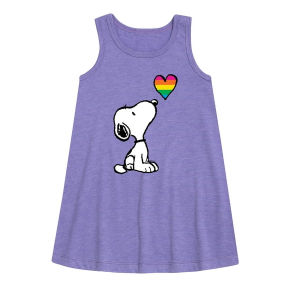 Peanuts - Snoopy Rainbow Heart - Toddler & Youth Girls A-line Dress
