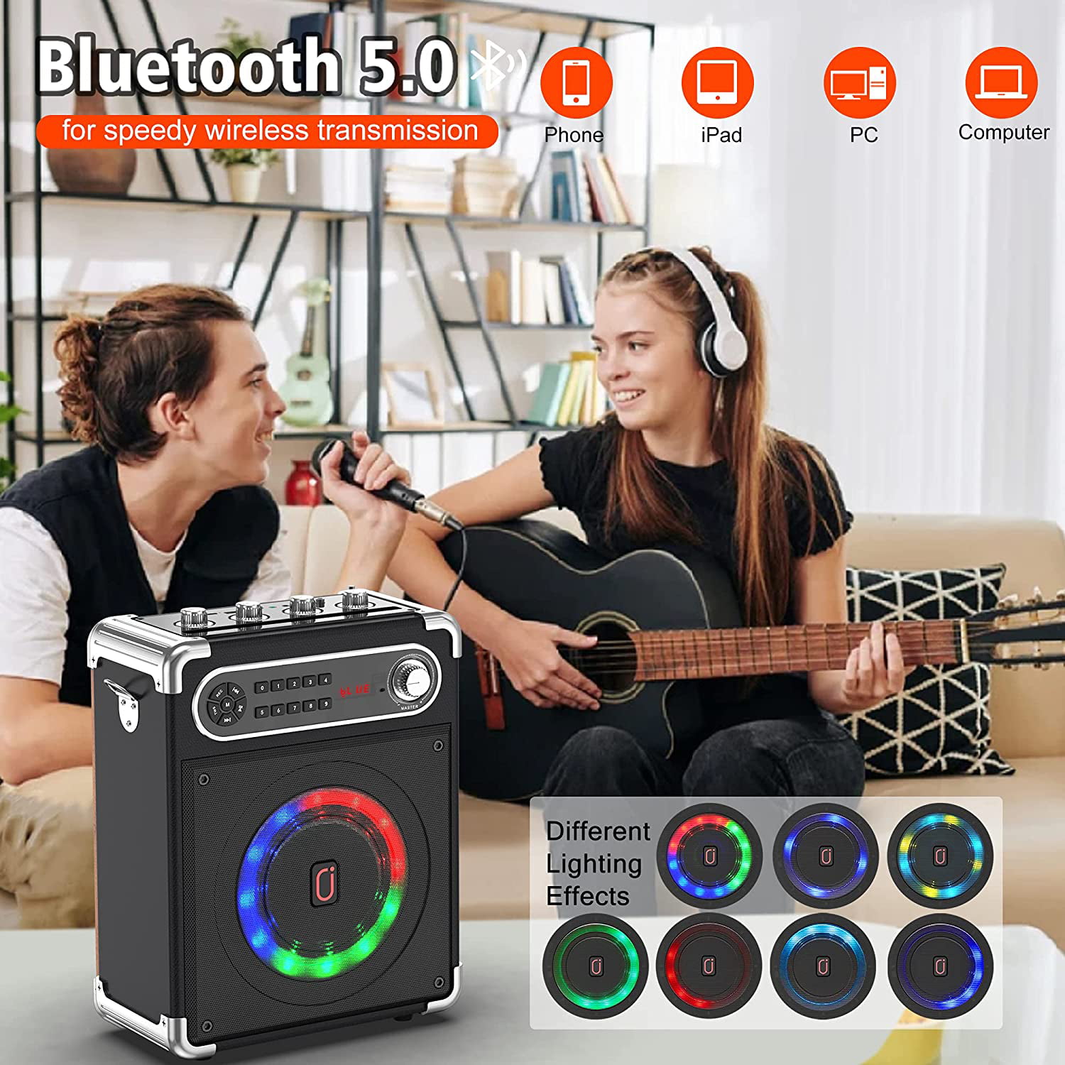 JYX Karaoke Machine 2 Wireless Microphones Bluetooth Pa Speaker System - image 3 of 8