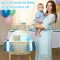 thumbnail image 2 of 1/2 Birthday Boy Decorations,6 Months Birthday Decorations,Half Way To One Banner And 1/2 Bir-thday Hat For Six Months Ha-Lf Year BD Decor-ations Boy Girls,Happy Half Year Party Photoshoot Props, 2 of 9