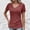 Wine, variant on SEMPAI Women's Casual V-Neck Short Sleeve Button T-Shirt with Side Ruffle Summer Party