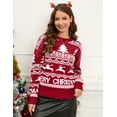thumbnail image 5 of Christmas Sweatshirt for Women Round Neck Drops Shoulder Long Sleeve Christmas Tree Pullover Lightweight Shirt, 5 of 9