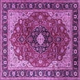 thumbnail image 1 of Ahgly Company Indoor Square Medallion Purple Traditional Area Rugs, 3' Square, 1 of 4