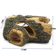 thumbnail image 4 of Ksopiavobs Log Resin Hollow Tree Trunk Ornament, Fish Tank Decoration Wood House Aquarium Hideout Caves Decorations for Betta, Turtles, Small Lizards, Reptiles, Amphibians up to 20 Gallon Tank, 4 of 7