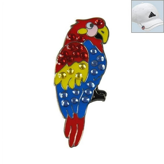 Navika Swarovski Crystal Golf Ball Marker & Hat Clip - Parrot