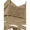 thumbnail image 5 of Women's Spaghetti Strap Knot Back Crop Top Wrap Cami Top, 5 of 5