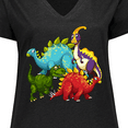 thumbnail image 4 of Inktastic Cute Dinosaurs Women's Plus Size V-Neck T-Shirt, 4 of 5