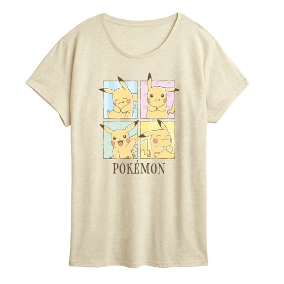 Pokémon - Pikachu Cafe Grid - Women's Short Sleeve Graphic T-Shirt