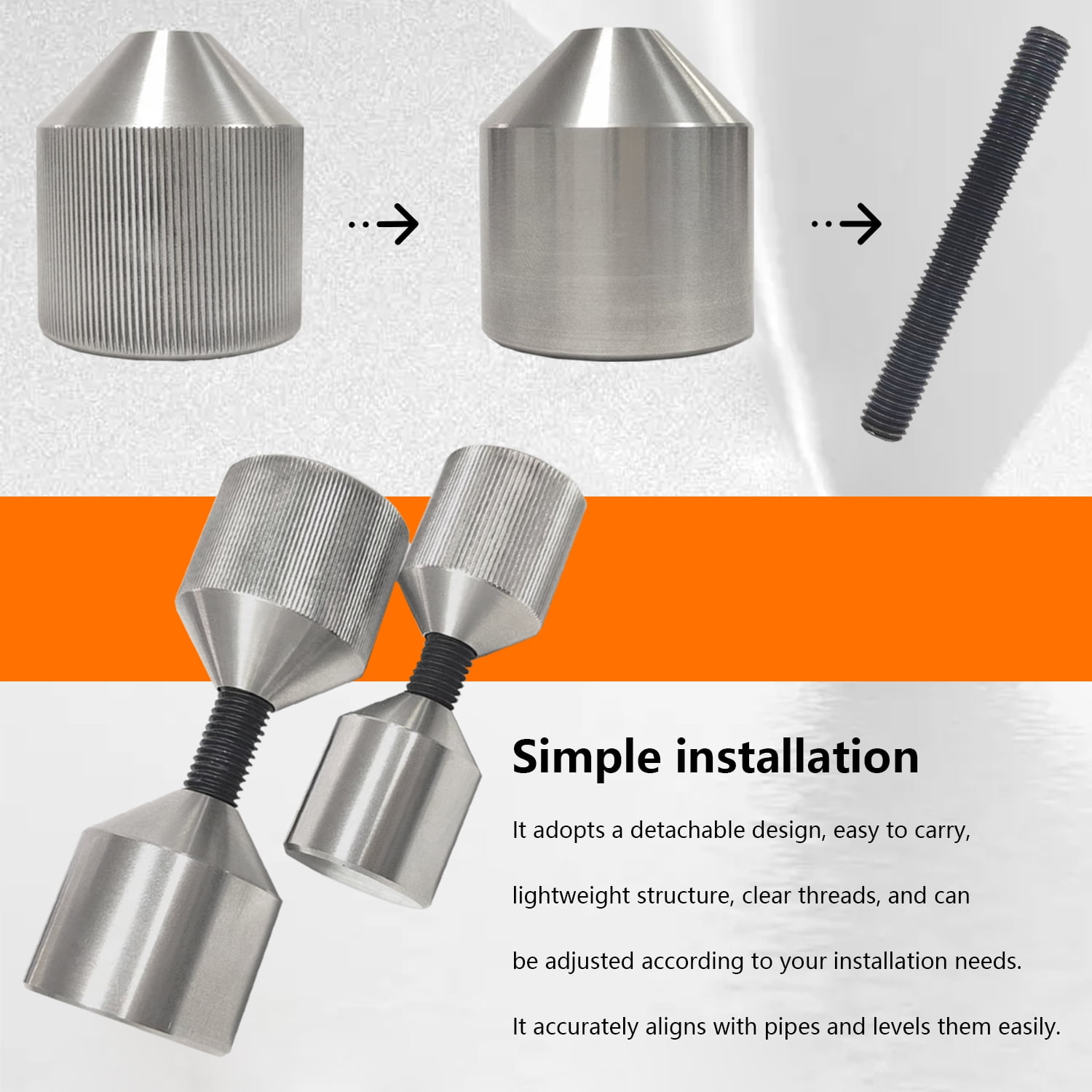 Flange Two Hole Pins 1-1/8” Two Hole Alignment Pins & 1-5/8” Two Hole Alignment Pins Stainless Steel Flange pin 4 Pcs