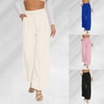thumbnail image 2 of Yindaity Jeans for Women Wide Leg Jeans for Women High Waisted Straight Leg Stretchy Cropped Denim Pants with Pockets Jean Pink,S, 2 of 6
