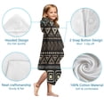thumbnail image 7 of Brown Geometric Triangle Square Pattern Hooded Bath Towel，50"x30" for Ages 3 To 12 Kids, Quick Dry Lightweight Soft Microfiber Hood Beach Towel Cover Up for Kids, 7 of 7
