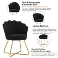 thumbnail image 6 of Furniliving Modern Sherpa Accent Chair Shell Back Makeup Chair Upholstered Arm Chair, Black, 6 of 8