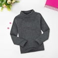 thumbnail image 2 of PINQI Kids Fall Winter Blouse Baby Girls Boys High Neck Candy Color Children's Long Sleeve Base T Shirt for 2 To 7 Years Fall Spring Clothes(a-Dark Gray,2-3 Years), 2 of 4