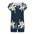 thumbnail image 6 of uublik Two Piece Pajama Set for Women Casual Short Sleeve Tops and Drawstring Shorts Loungewear Matching Sleepwear Gray, 6 of 6