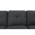 thumbnail image 4 of Maklaine Polyester Fabric Sectional Sofa with Ottoman-Dark Gray, 4 of 6