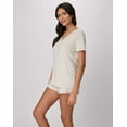 thumbnail image 3 of Hanes Originals SuperSoft Comfywear Women's Pajama Set, Loungewear T-Shirt & Sleep Shorts Cocoa Butter/Cocoa Butter L, 3 of 5