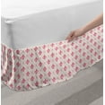 thumbnail image 2 of Fleur De Lis Bed Skirt, Pink Colored Lily Flower Motifs with Checkered Pattern French Heraldry, Elastic Bedskirt Dust Ruffle Wrap Around for Bedding Decor, 4 Sizes, Pink Cream, by Ambesonne, 2 of 2